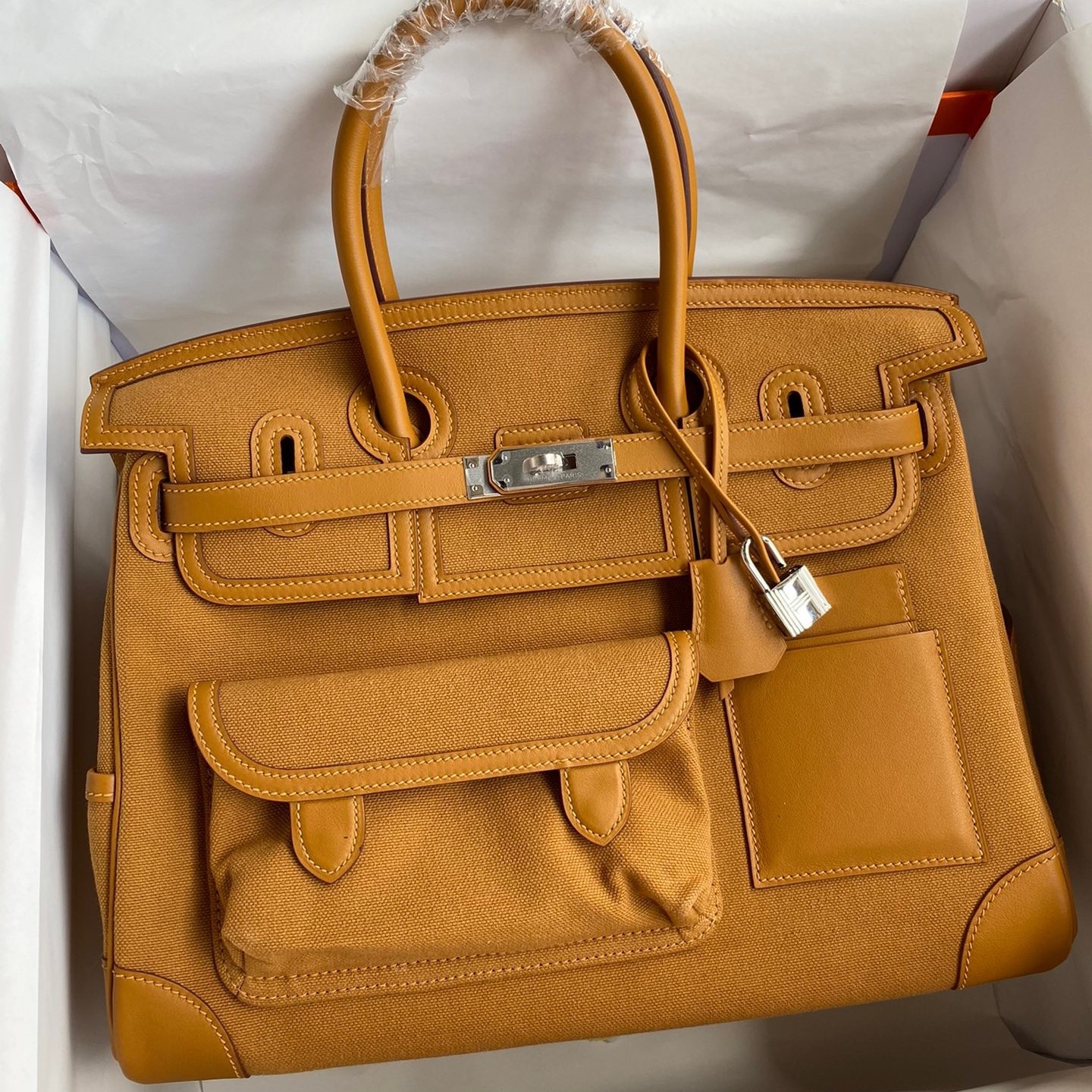 Hermes Cargo Birkin 35cm Limited edition Bag In Sesame Canvas