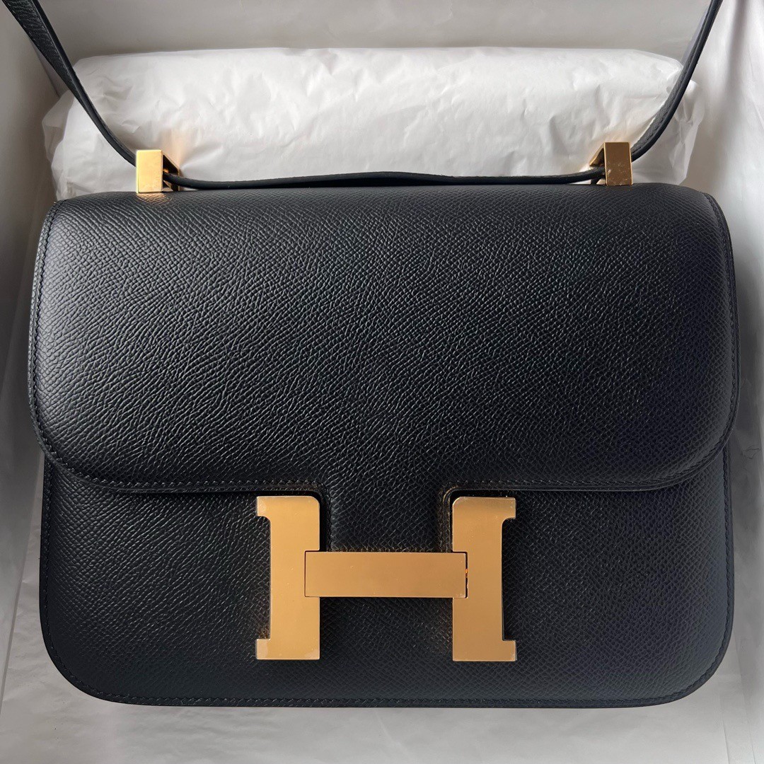 Hermes Constance 1 24 Mirror Bag In Black Epsom Calfskin