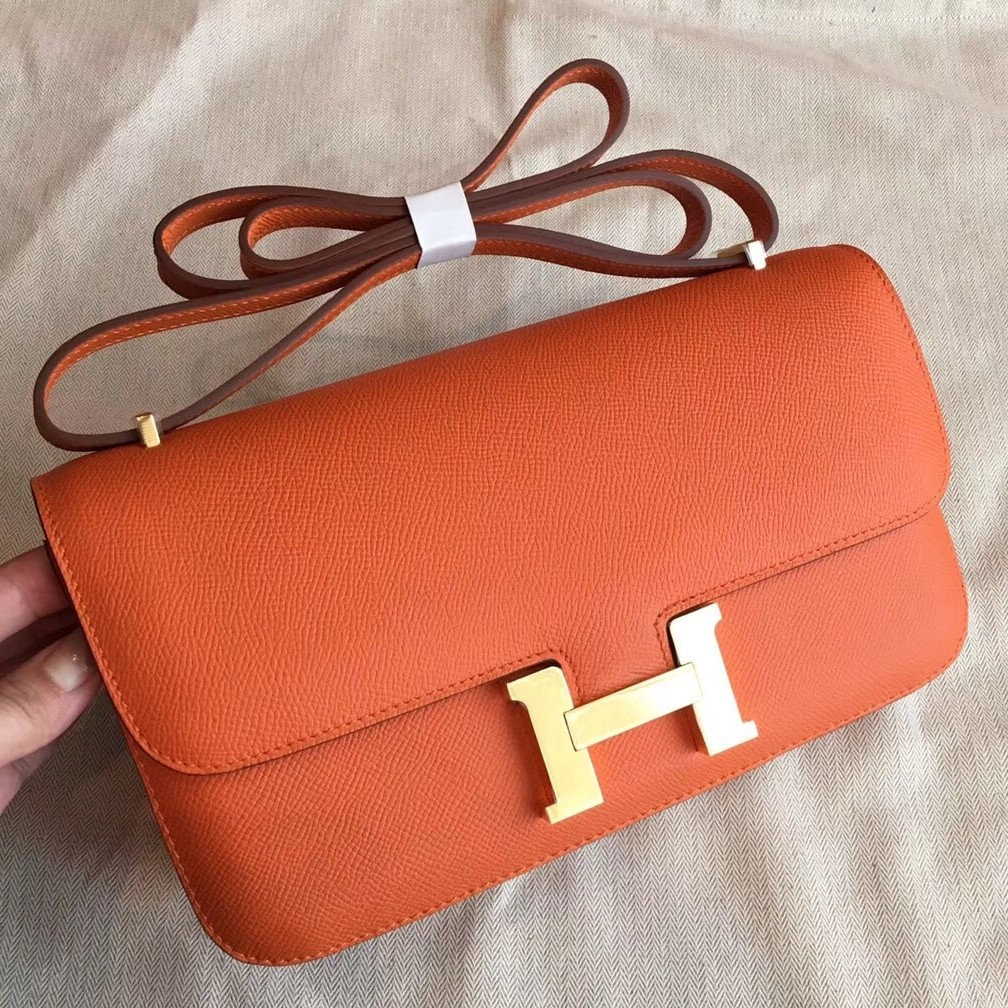 Hermes Orange Epsom Constance Elan 25cm Bag