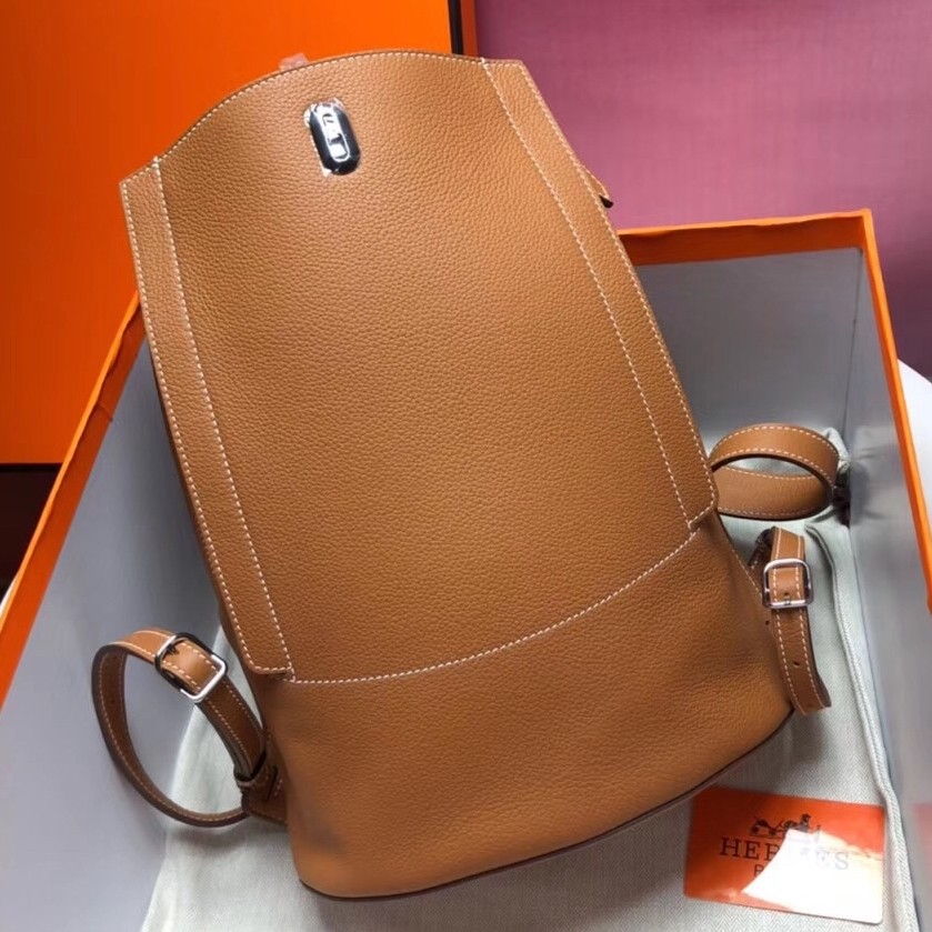 Hermes GR24 Backpack In Gold Everycolor Calfskin